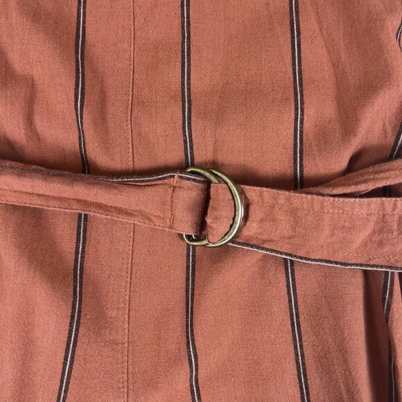 Billabong Stripe Belted Jumpsuit XS | Salmon Pink Boho Festival Romper Vacation - Picture 7 of 12